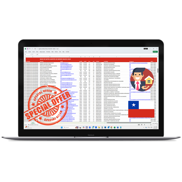 Base de Datos Agentes de Bienes Raíces Chile